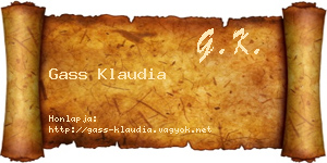 Gass Klaudia névjegykártya