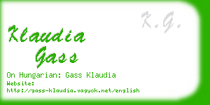 klaudia gass business card